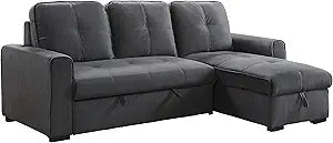 Lexicon S189569GY*SC - Benton Reversible Sectional Sofa Sleeper