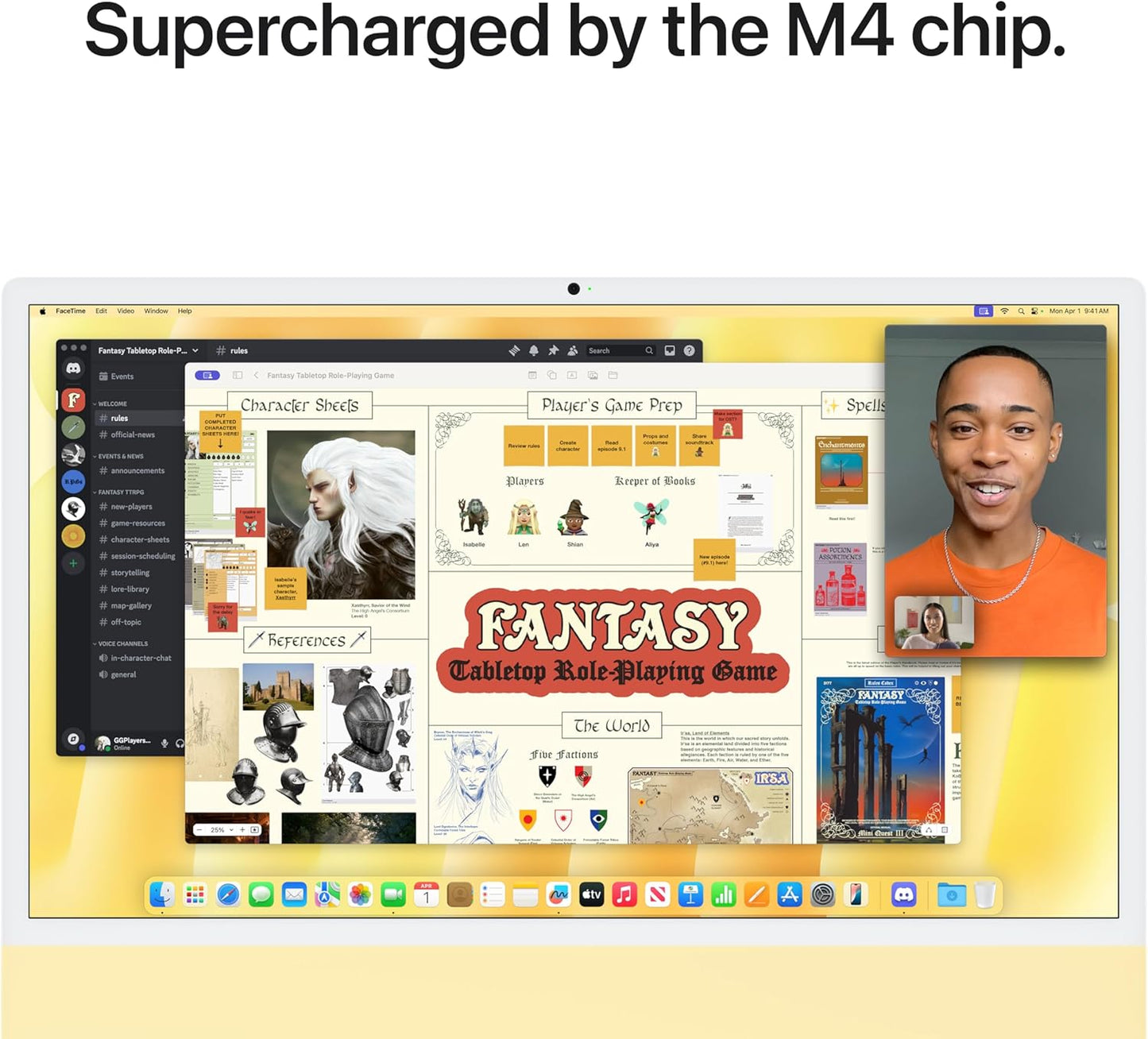 Apple M4 iMac - 24-inch All-in-One Desktop Computer - 16GB RAM, 256GB SSD - Yellow