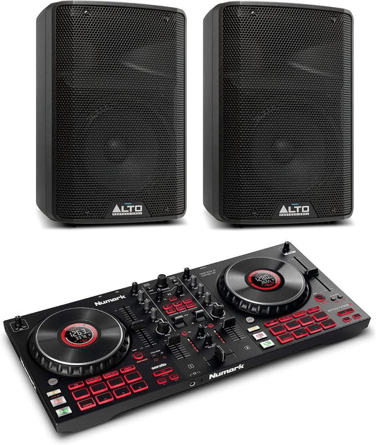 Numark Mixtrack Platinum FX Serato DJ Controller + Alto TX308 Speakers