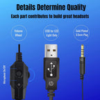 HP 200 Gaming Headphones with Microphone LED