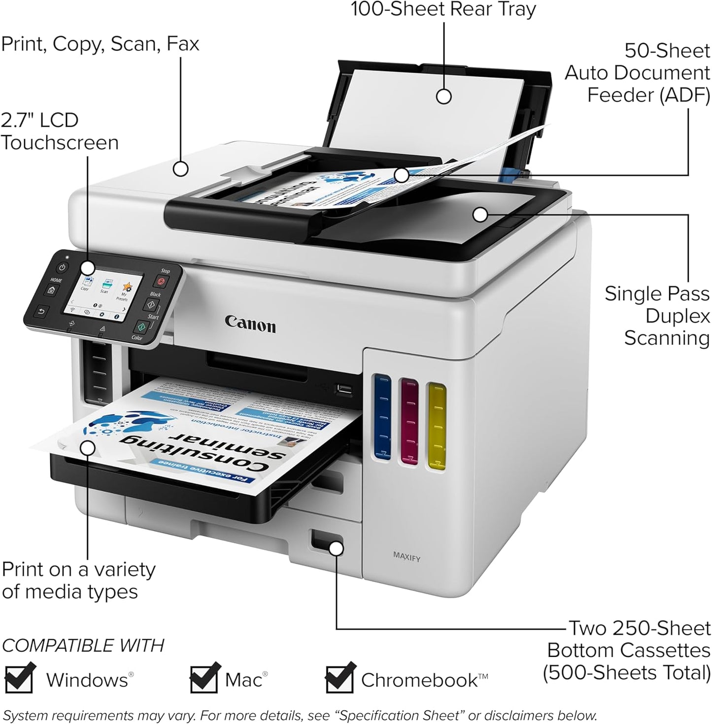 Canon 4471C037 MAXIFY GX7021 Wireless MegaTank All-in-One Printer