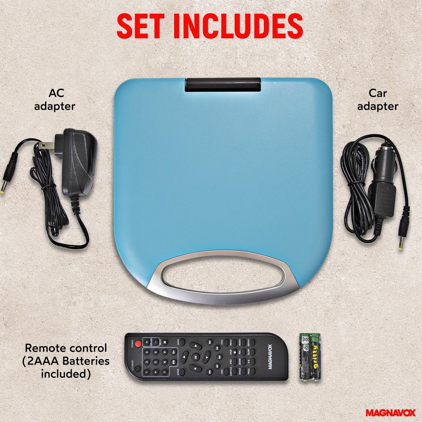 Magnavox MTFT750-BL 7-Inch Portable DVD Player Blue