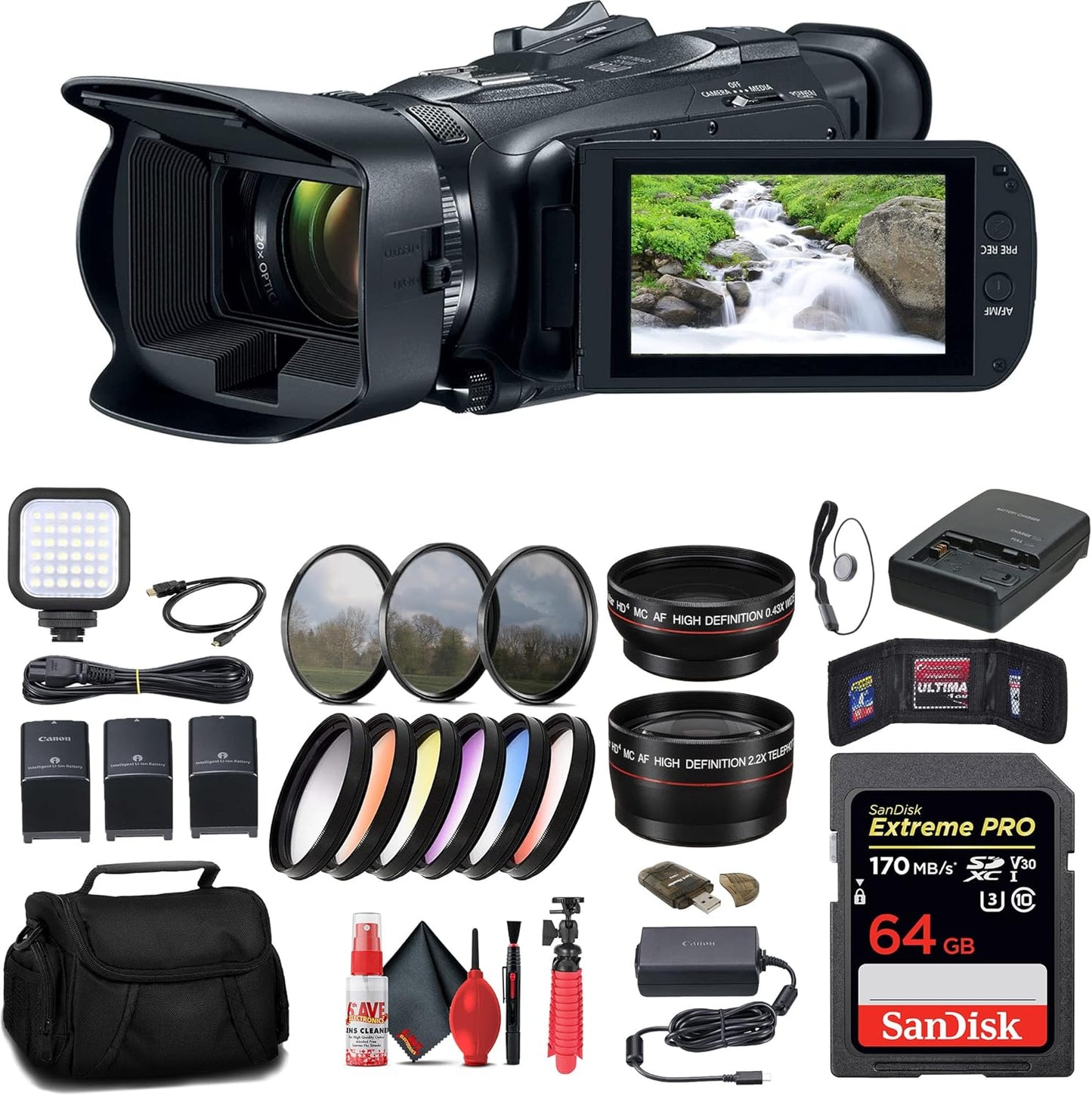 Canon Vixia HF G70 UHD 4K Camcorder Bundle (Renewed)