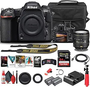 Nikon 1559 D500 DSLR Camera 16-80mm Lens Bundle (Renewed)