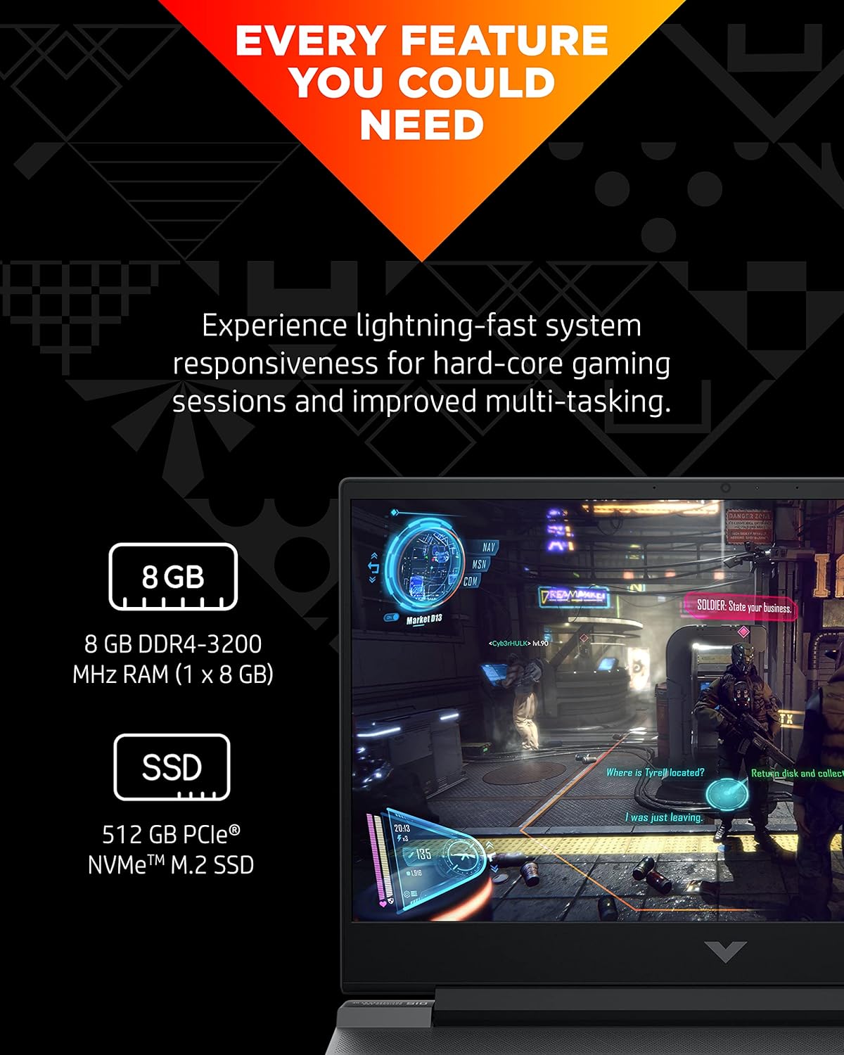 HP Victus 15 Gaming Laptop, Ryzen 5, Radeon RX 6500M