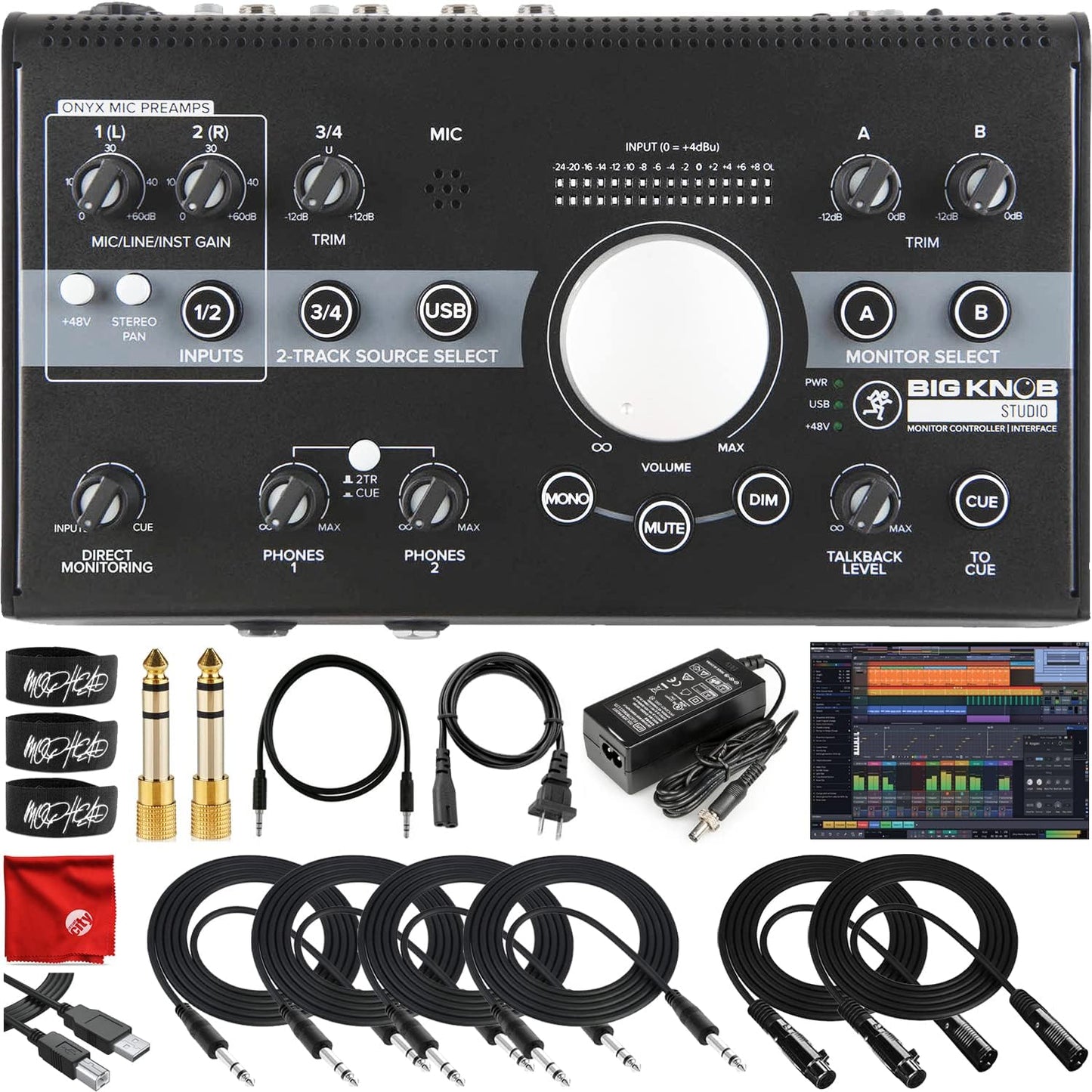 Mackie MACBIGKNOBSTUK1 Studio Monitor Controller Bundle