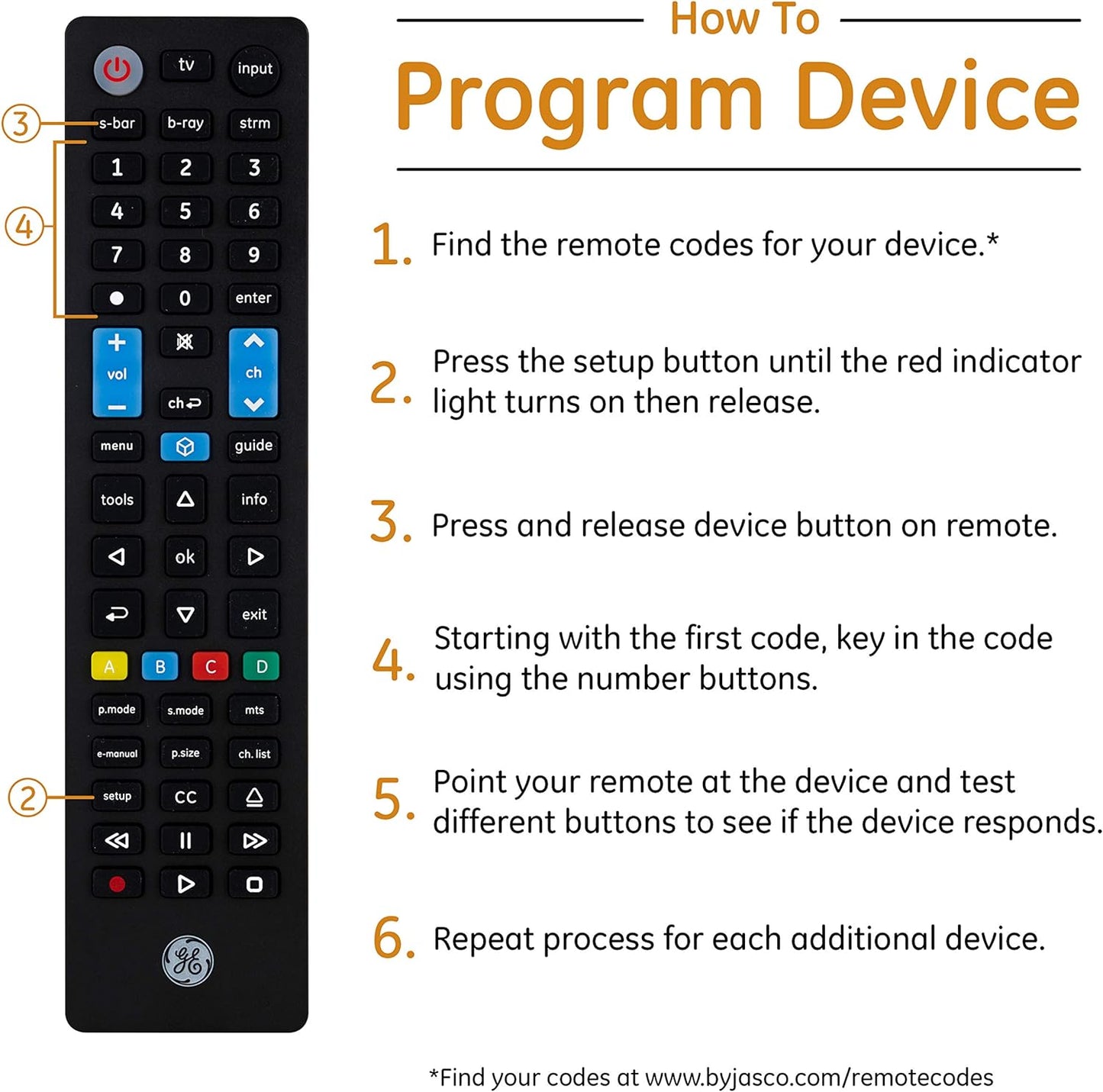 GE 44235 Samsung Replacement Remote - Universal Control