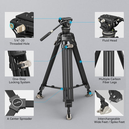 SmallRig 3989-CF-FBA-US AD-100 Carbon Fiber Video Tripod