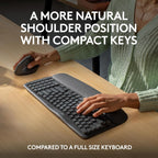 Logitech Wave Keys Ergonomic Keyboard Palm Rest Renewed