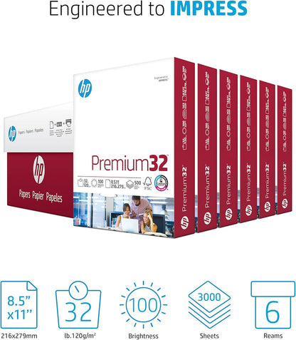 HP 113100C Premium 32lb Printer Paper, 6-Pack