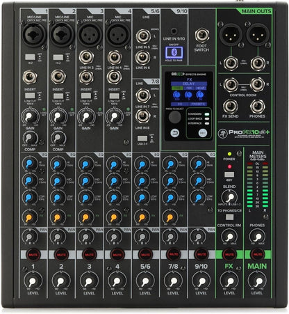 Mackie ProFX10v3+ 10-Channel Mixer Mic & Cable Bundle
