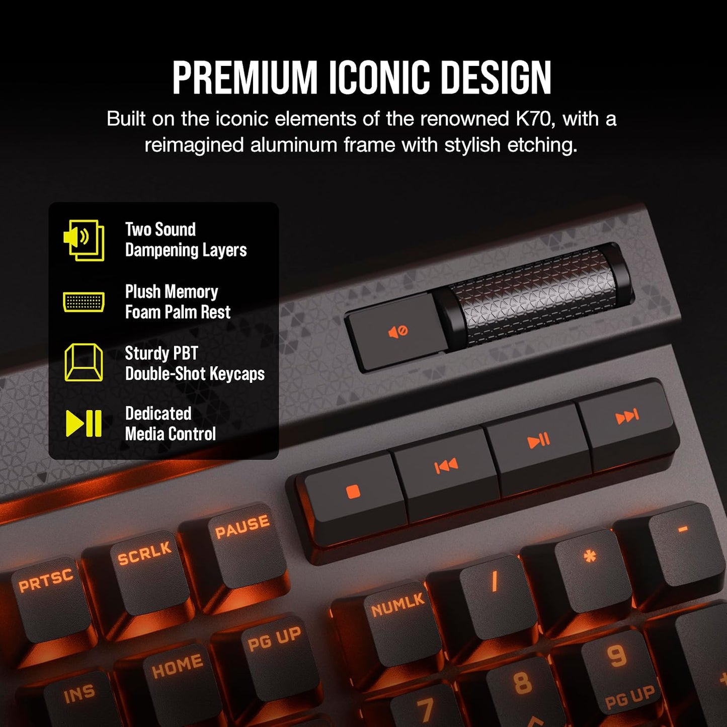 Corsair CH-910961G-NA K70 MAX RGB Magnetic Mechanical Keyboard