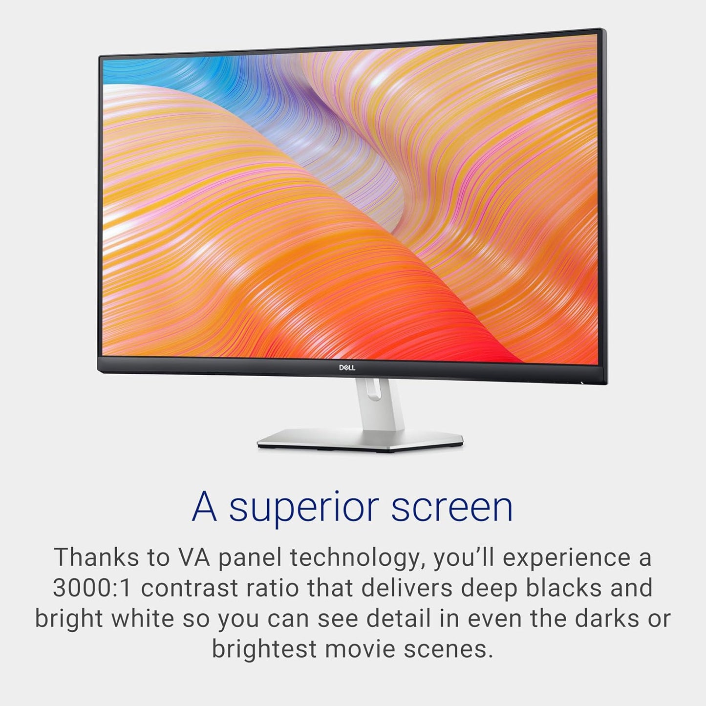 Dell S3222HN - 31.5-inch Curved Monitor - FHD 75Hz - Silver