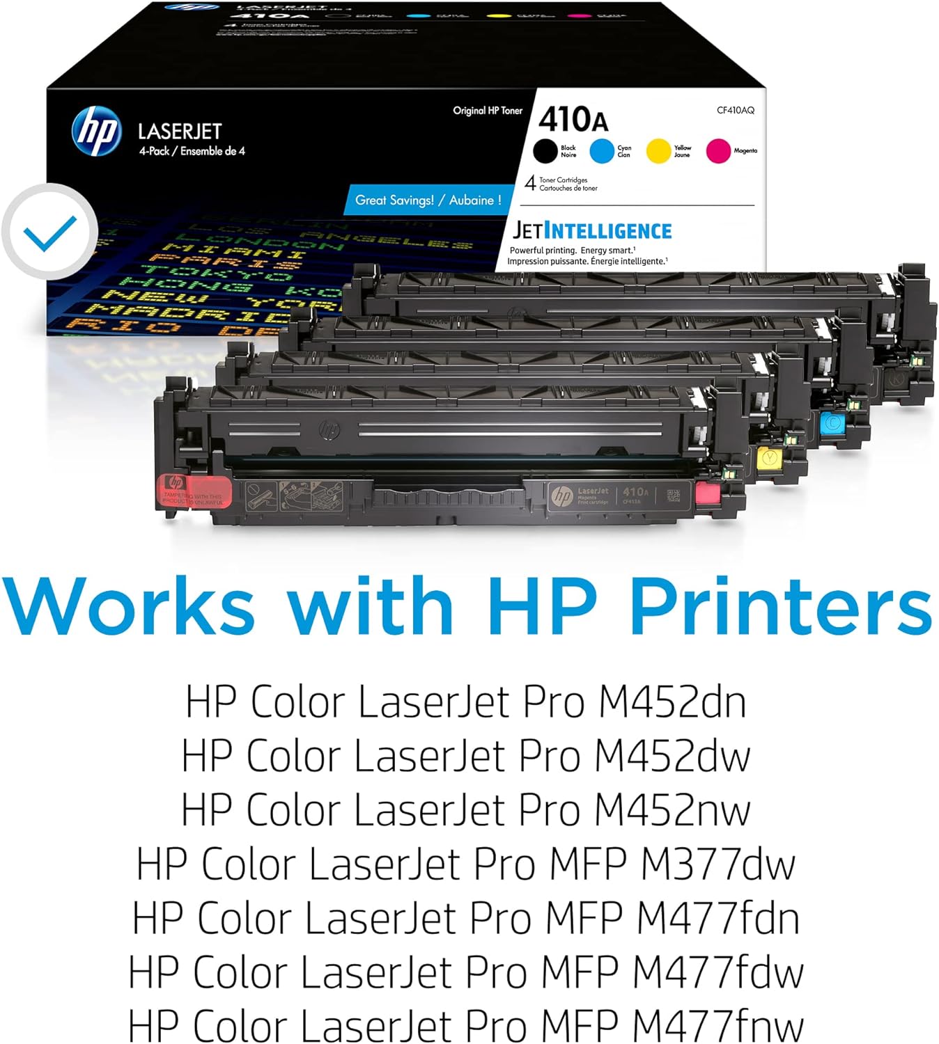 HP CF410AQ 410A Toner Cartridge Set Black Cyan Magenta Yellow