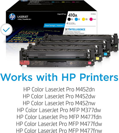 HP CF410AQ 410A Toner Cartridge Set Black Cyan Magenta Yellow
