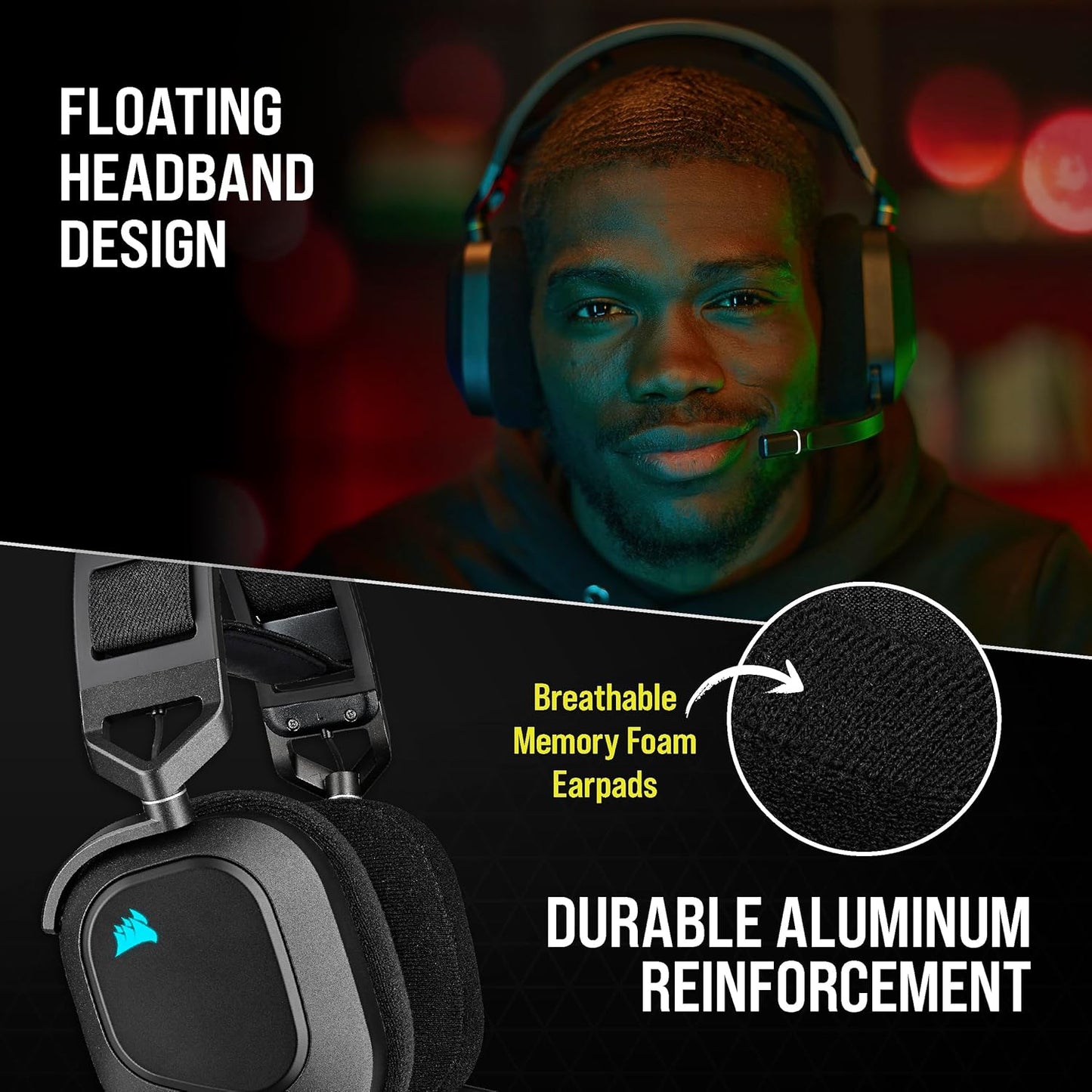 Corsair CA-9011235-NA HS80 RGB Wireless Gaming Headset