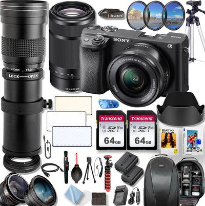 Sony a6400 4K Camera with Lenses Accessory Kit
