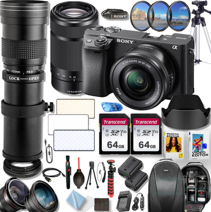Sony a6400 4K Camera with Lenses Accessory Kit
