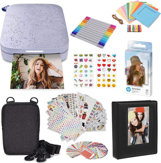 HP HPIKSPK2PRAMZ Sprocket Portable Photo Printer Bundle