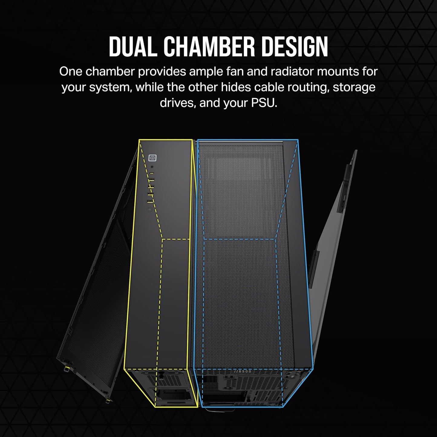 Corsair CC-9011257-WW 6500X: Mid-Tower ATX Dual Chamber Case - Black