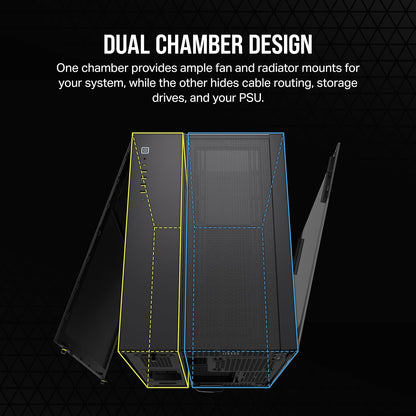 Corsair CC-9011257-WW 6500X: Mid-Tower ATX Dual Chamber Case - Black