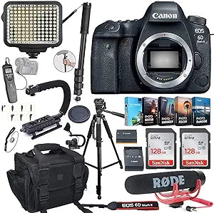 Canon EOS 6D Mark II DSLR Camera Body Bundle (Renewed)