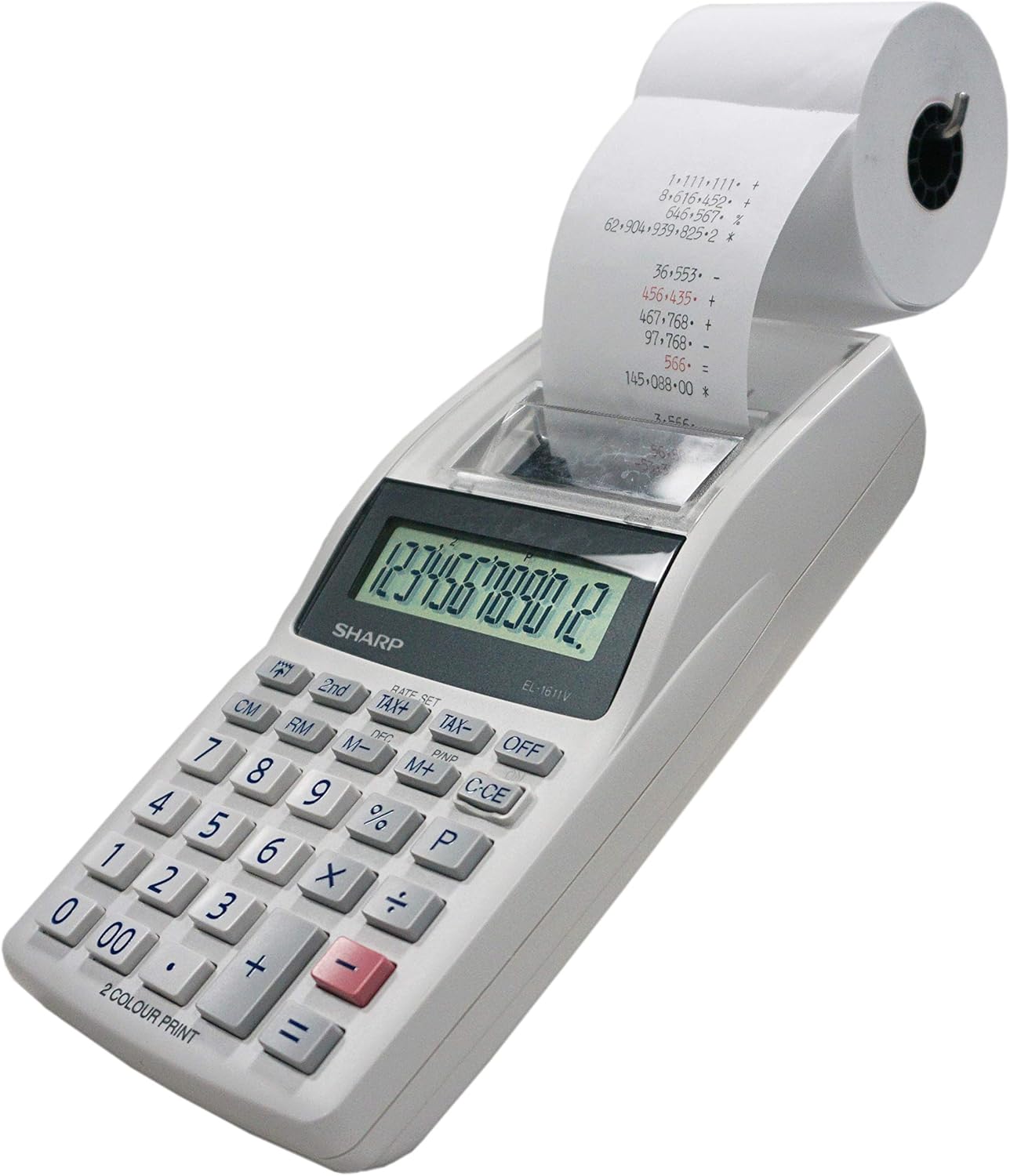 Sharp EL-1611V Handheld Printing Calculator Tax Function