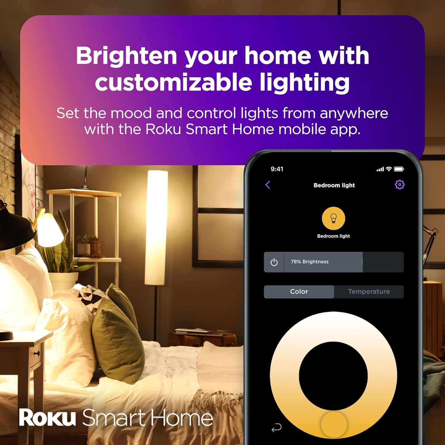 Roku BS1000R Smart Light Bulb - Dimmable, Voice Control