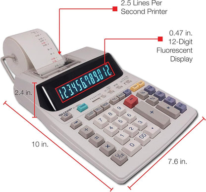 Sharp EL-1801V Two-Color Printing Calculator (Renewed)