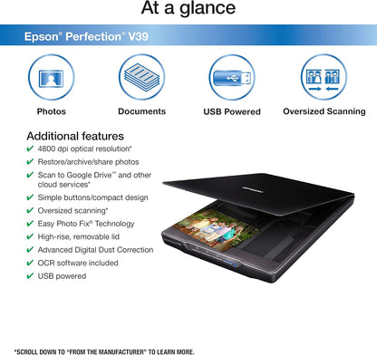 Epson V39 Refurbished Perfection Photo Scanner