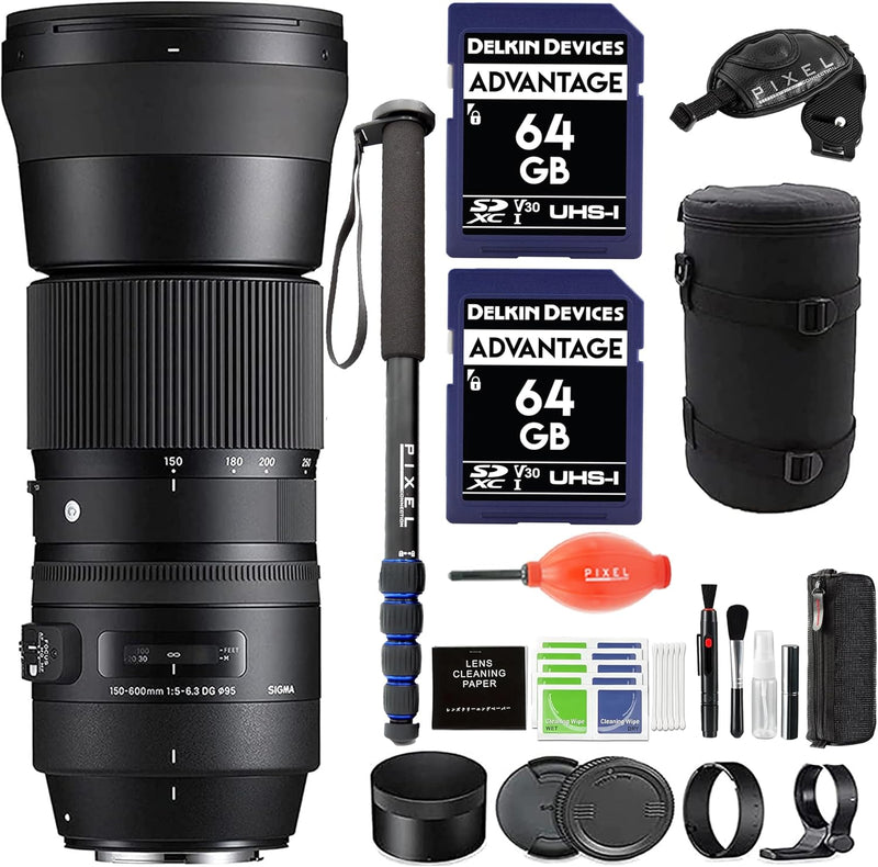 Sigma 150-600MM Contemporary Lens Canon EF Mount Bundle — main product image