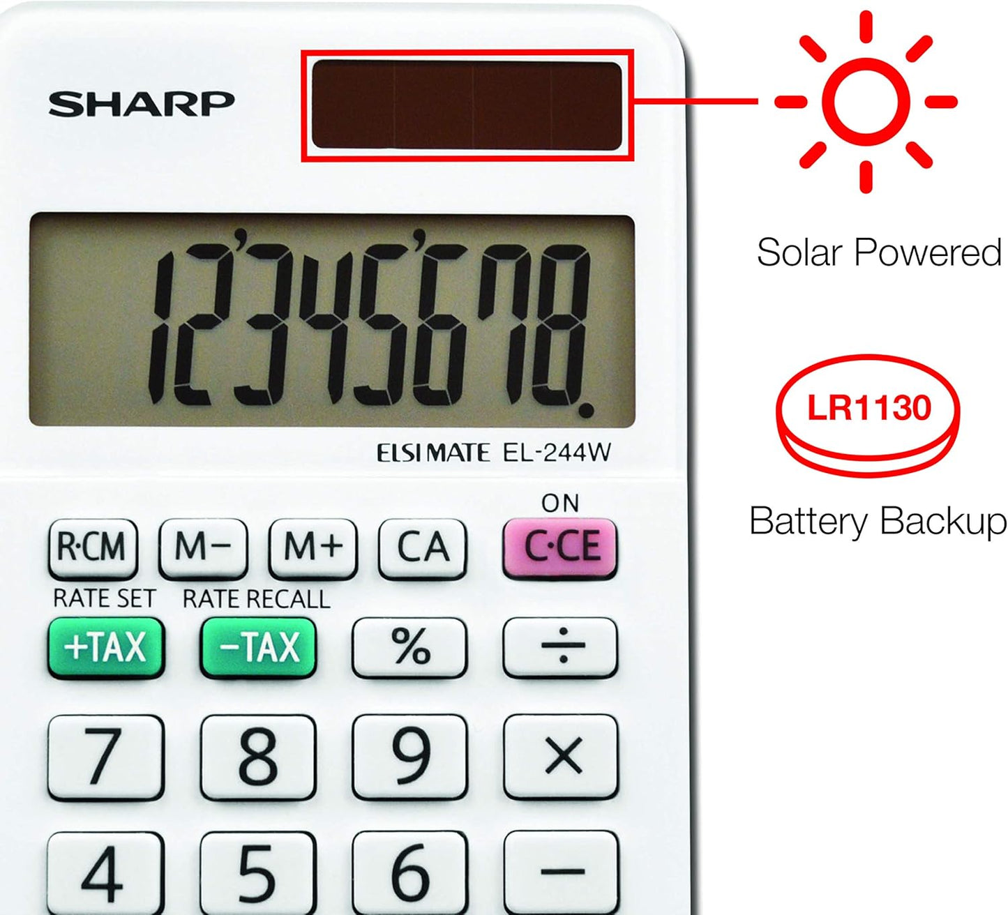 Sharp EL-244WB Compact Business Calculator - White