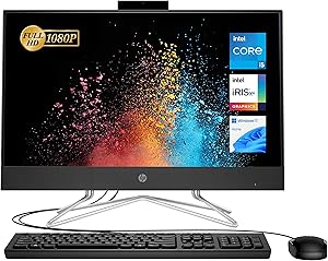 HP All-in-One Desktop: 23.8" FHD, i5, 32GB RAM, SSD+HDD, Webcam
