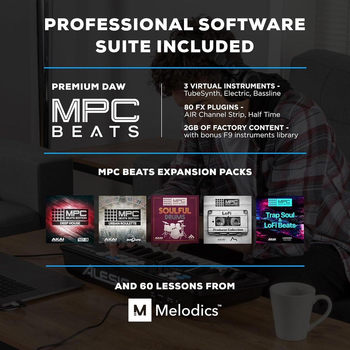 Alesis V25 MKII USB MIDI Keyboard Controller - 25 Keys, Software