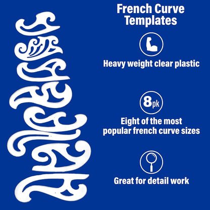 Westcott FC-8 French Curve Template Set (8-Piece)