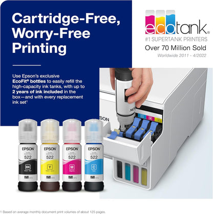 Epson C11CK58201-N EcoTank ET-2840 Wireless Color Printer - Renewed