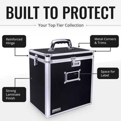Vaultz VZ00490 Locking Vinyl Record Storage Box 50 Albums