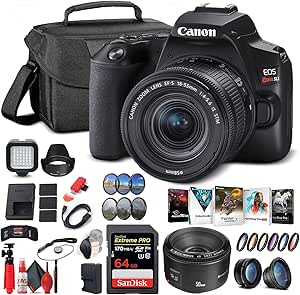 Canon EOS Rebel SL3 DSLR Kit - 18-55mm, 50mm Lens + Accessories (Renewed)