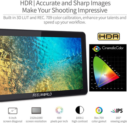 FEELWORLD F6 Plus-US 6" DSLR Camera Field Touch Monitor