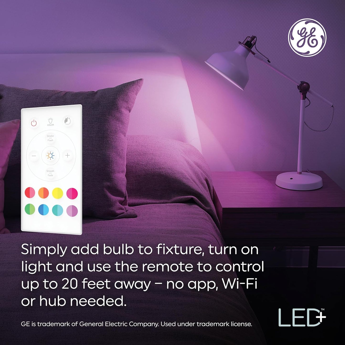 GE 10043168502174 LED+ Color Changing A19 Bulbs 3-Pack