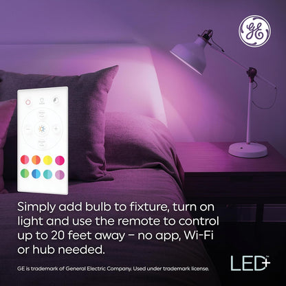 GE 93129136 LED+ Color Changing A19 Light Bulbs 2-Pack