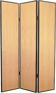 Misc Foldable 3 Panel Brown Wooden Room Divider — main product image