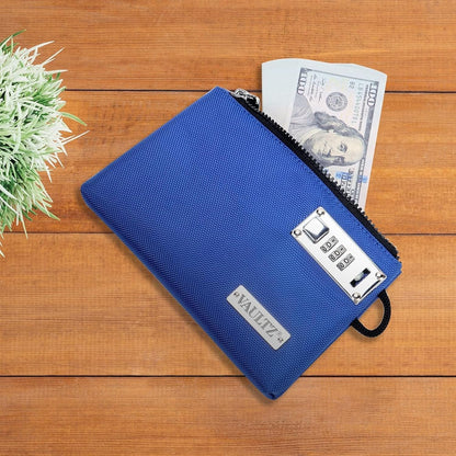 Vaultz Locking Money Bag 5x8 Inch - Blue