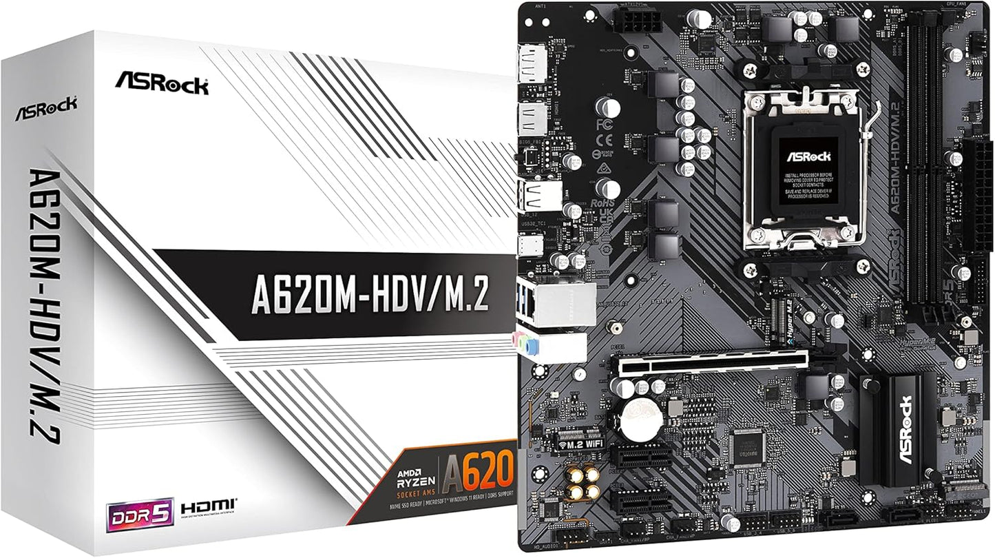 ASRock A620M-HDV/M.2 AM5 Ryzen 7000 Motherboard