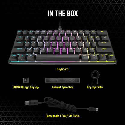 Corsair CH-9194012-NA K65 RGB Mini 60% Keyboard Cherry MX