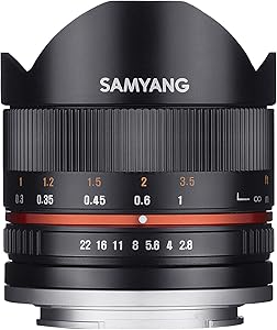 Samyang 1220302101 8mm F2.8 Fisheye Lens Canon M