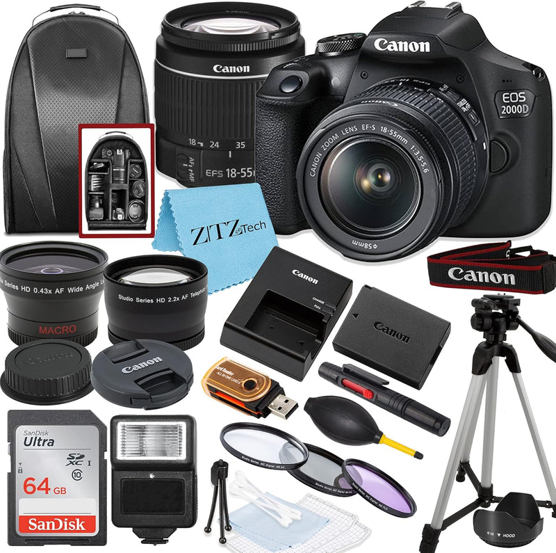 Canon 2000D Rebel T7 DSLR Camera 18-55mm Lens Renewed — main product image