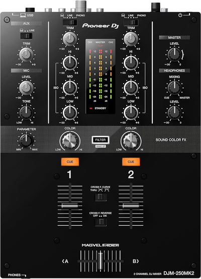 Pioneer DJ DJM250MK2 2-Channel DJ Mixer with Interface