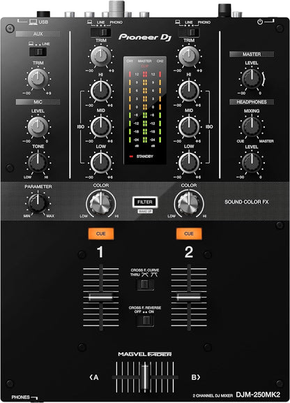 Pioneer DJ DJM250MK2 2-Channel DJ Mixer with Interface