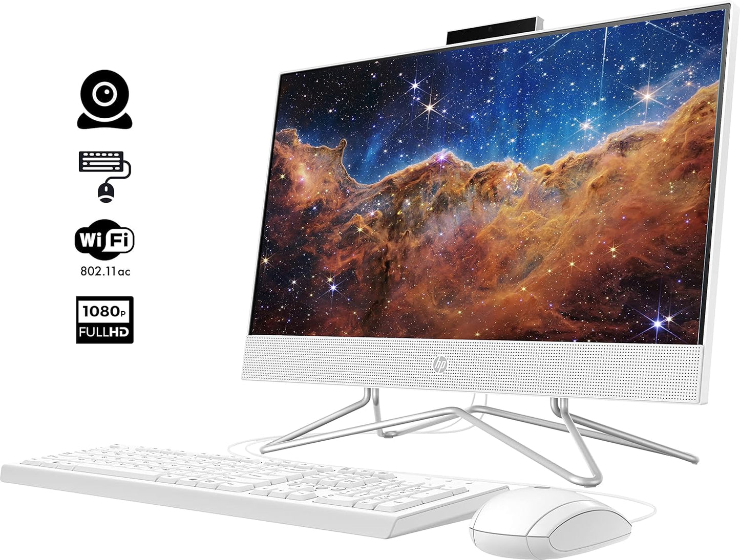 HP 22-df0224 21.5" FHD All-in-One Desktop White